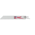 Milwaukee® SAWZALL® 48-00-5091 Straight Back Thin Kerf Reciprocating Saw Blade, 6 in L x 3/4 in W, 8/12 TPI, Bi-Metal Body, Universal/Toothed Edge Tang