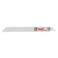 Milwaukee® SAWZALL® 48-00-5093 Straight Back Thin Kerf Reciprocating Saw Blade, 8 in L x 3/4 in W, 8/12 TPI, Bi-Metal Body, Universal/Toothed Edge Tang