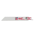 Milwaukee® SAWZALL® 48-00-5182 Double Duty Straight Back Thin Kerf Reciprocating Saw Blade, 6 in L x 3/4 in W, 14 TPI, Bi-Metal Body, Universal/Toothed Edge Tang