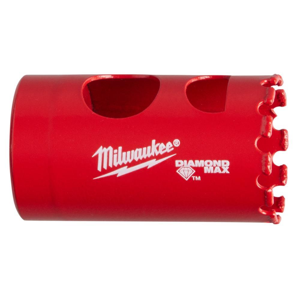 Milwaukee® Diamond Plus™ 49-56-5615 Diamond Grit Threaded Hole Saw, 1-1/8 in Dia, 1-1/2 in D Cutting, 1/4 in Arbor