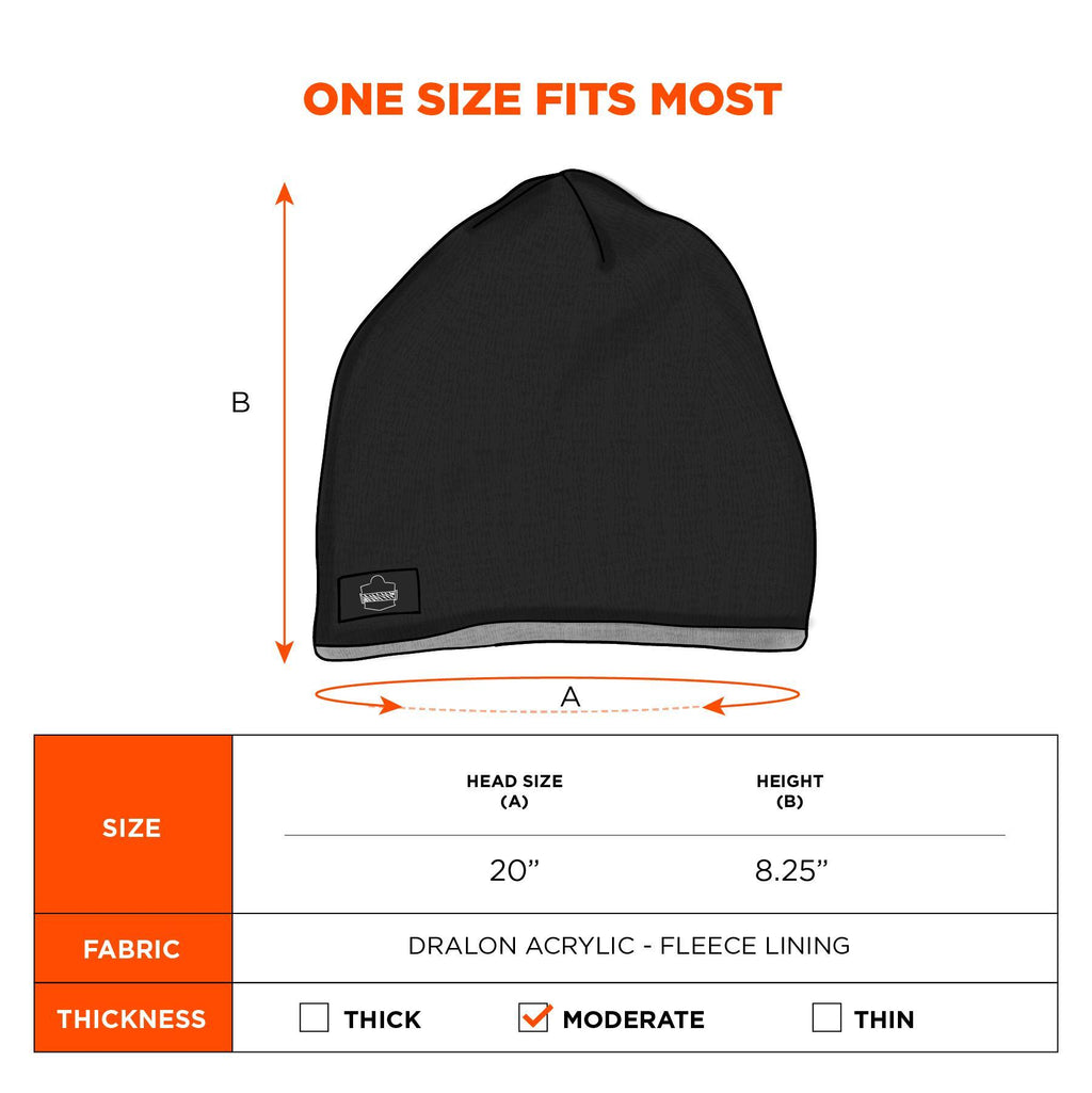 N-Ferno® 16818 Knit Cap, Universal, Black, Dralon® Acrylic
