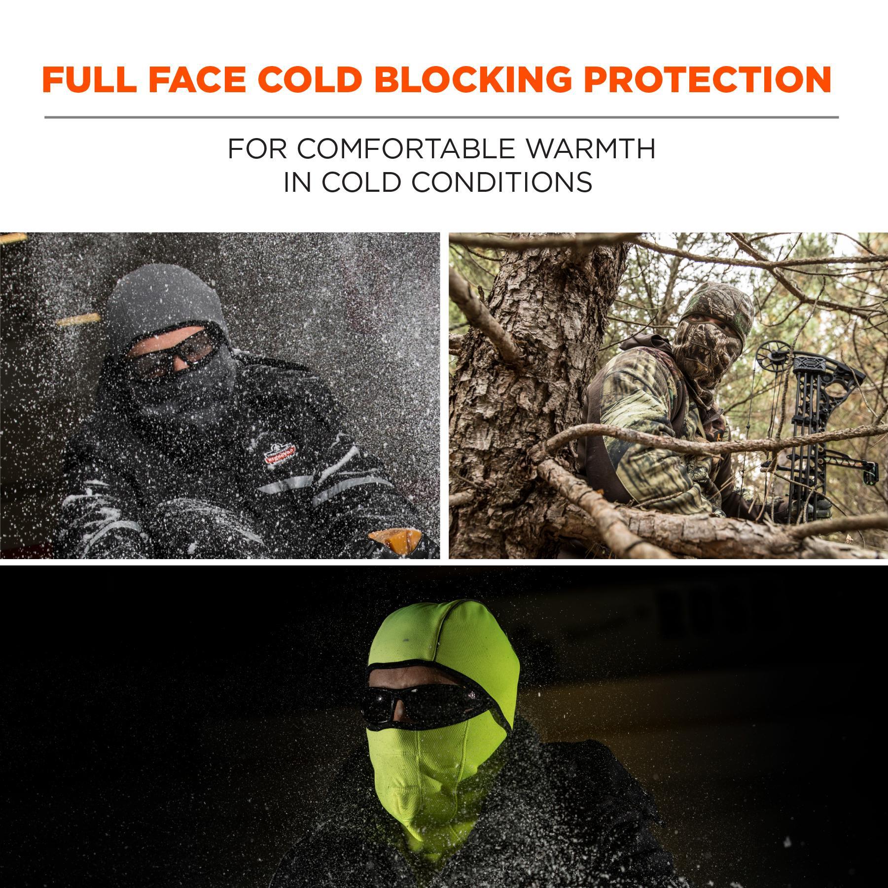 N-Ferno® 16823 Hinged Windproof Balaclava Face Mask, Black, Fleece