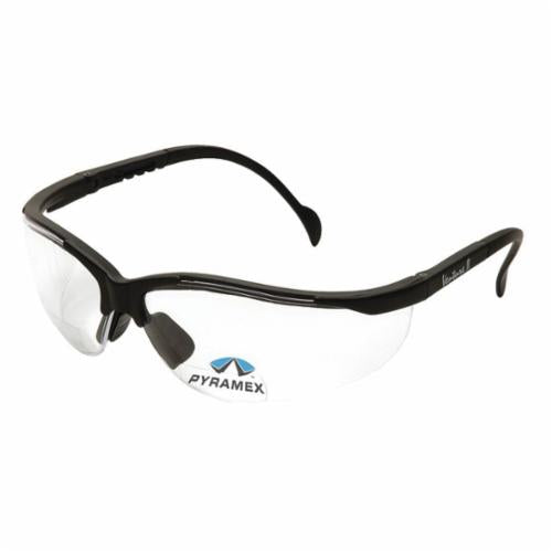 Pyramex® SB1810R30 Bi-Focal Lens Safety Reading Glasses, +3 Diopter, Clear Lens, Black, Nylon/Polycarbonate Frame, Polycarbonate Lens, Yes UV Protection, ANSI Z87.1+, CE EN166 c SEI CAN/CSA Z94.3-15, MIL-PRF 32432