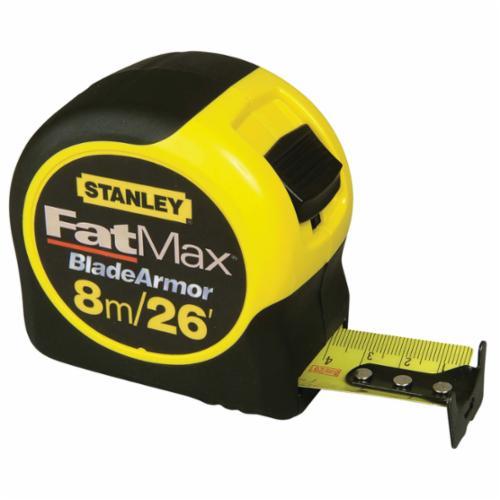 Stanley® 33-726 Reinforced Tape Rule, 26 ft L Blade x 1-1/4 in W Blade, Mylar® Polyester Film Blade, Graduations Metric/Fractional