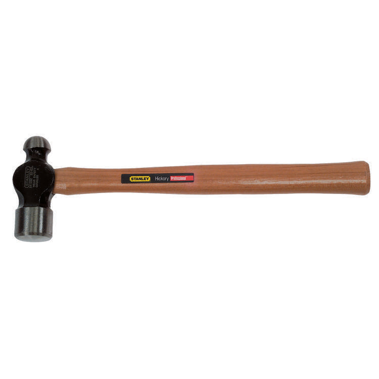 Stanley® 54-032 Ball Pein Hammer, 16 in OAL, 32 oz Forged High Carbon Steel Head, Hickory Wood Handle