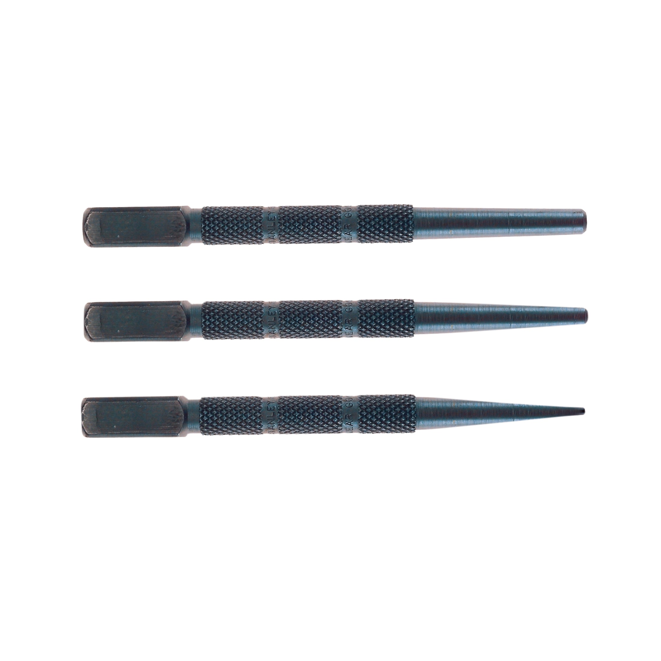Stanley® 58-230 3-Piece Square Head Nail Set, Beveled Tip, Steel Tip