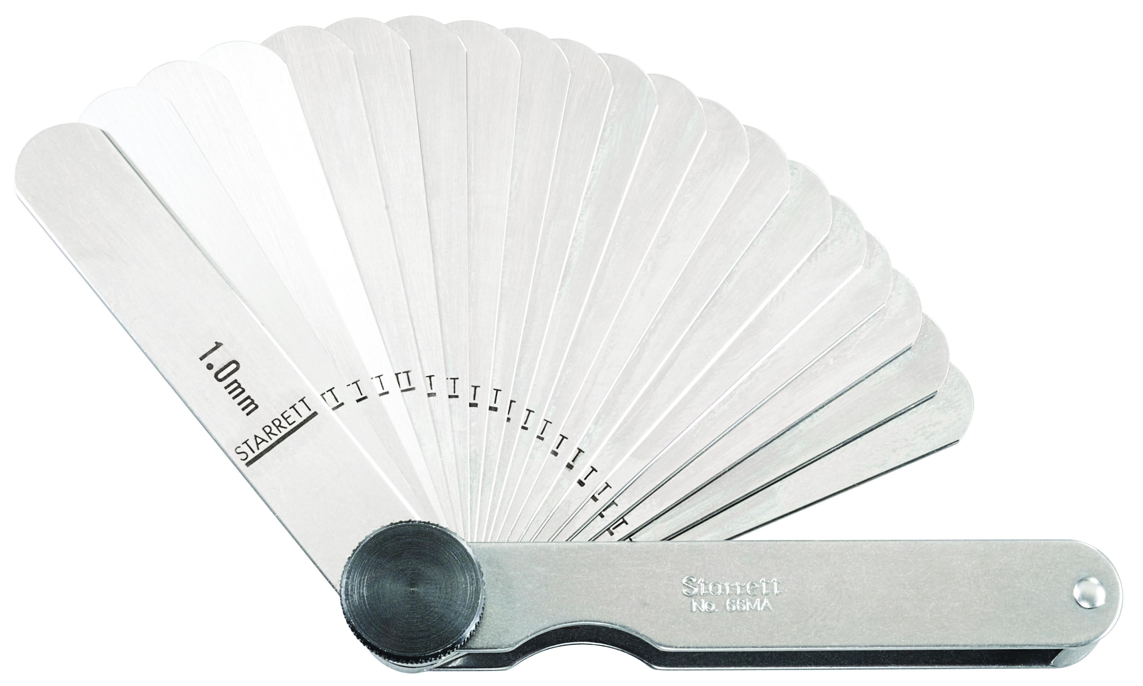 Starrett® 66MA Metric Thickness Gage Set, 20 Pieces