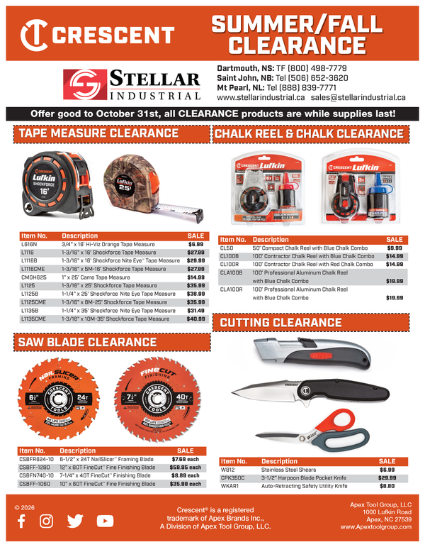 Crescent Summer/Fall Clearance Flyer 2026