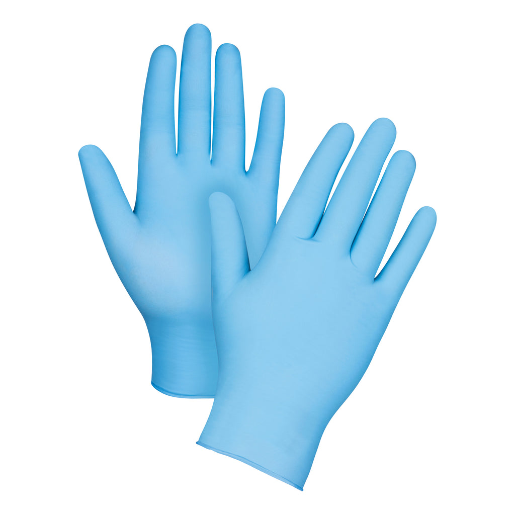 Zenith® SGP771 Disposable Gloves, XS, Nitrile, Blue, 9-1/2 in L, Powder-Free, Textured, 4.5 mil THK, Application Type: Medical Grade