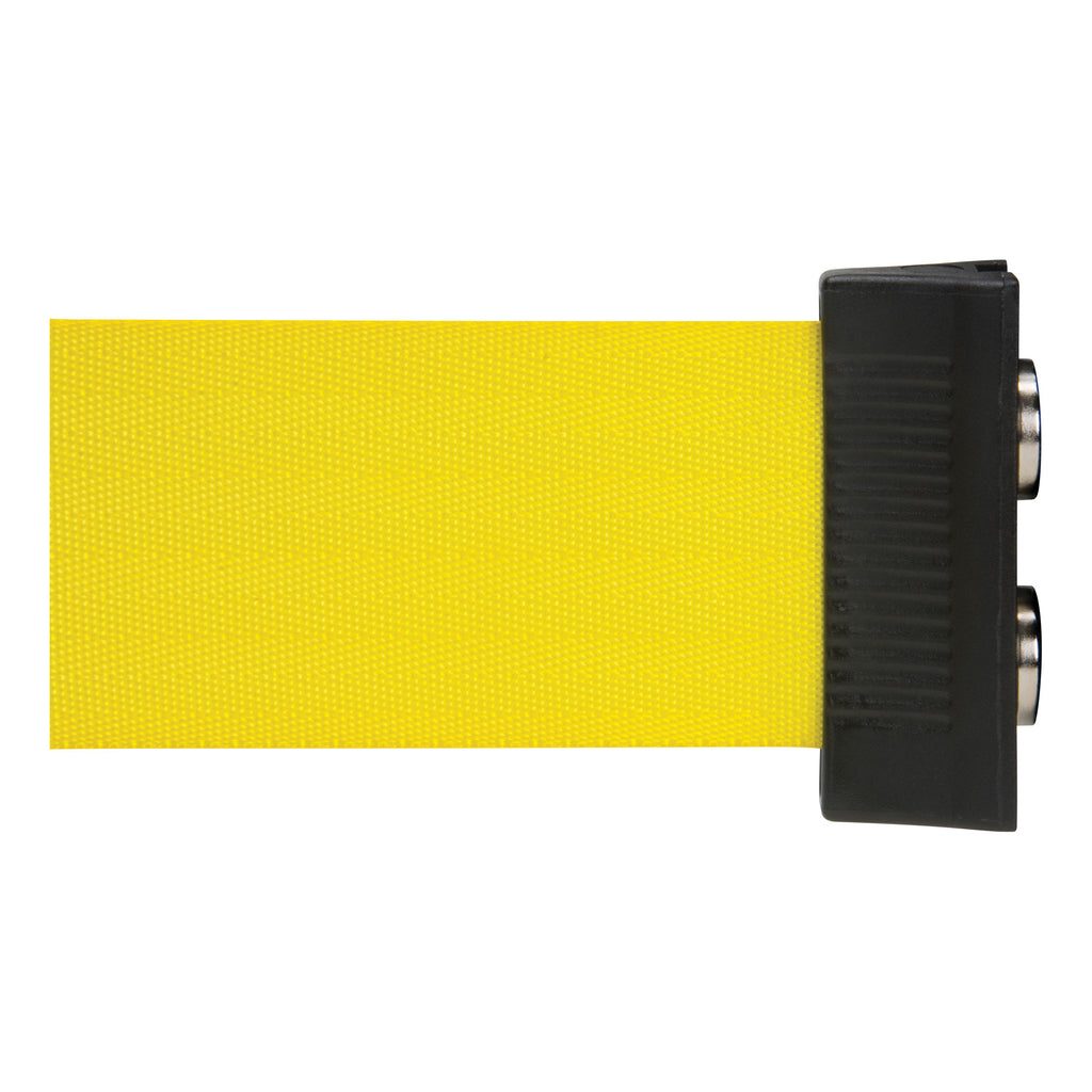 Zenith® SGR023 Screw Mount Wall Mount Barrier With Magnetic Tape, 7 ft L Yellow Belt, Belt Message: Blank, Steel