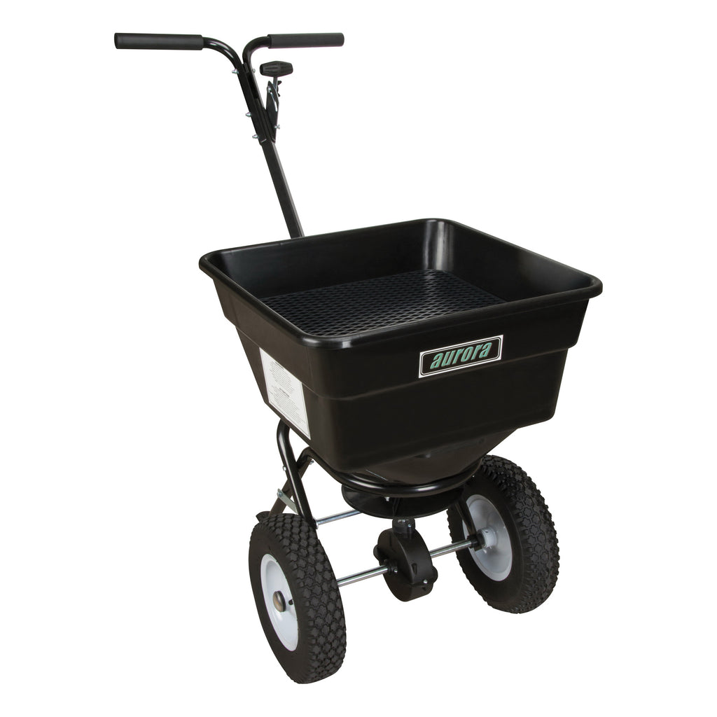 aurora tools® NJ142 Broadcast Spreader, 100 lb Capacity, Pneumatic Wheel