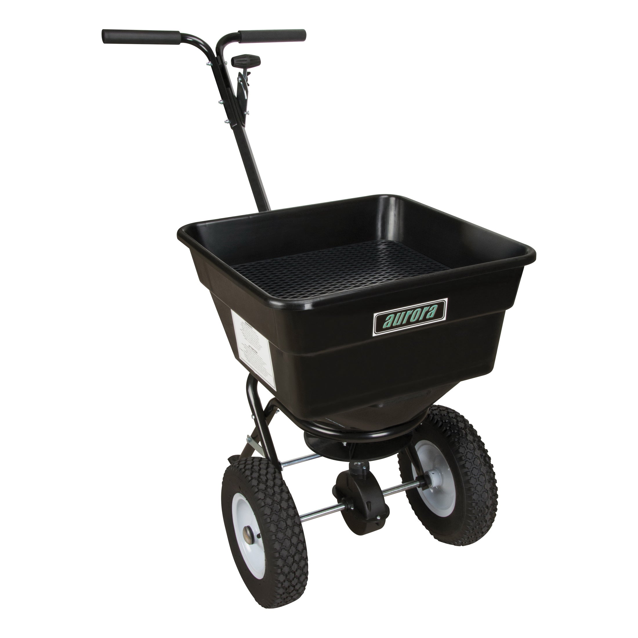 aurora tools® NJ142 Broadcast Spreader, 100 lb Capacity, Pneumatic Wheel