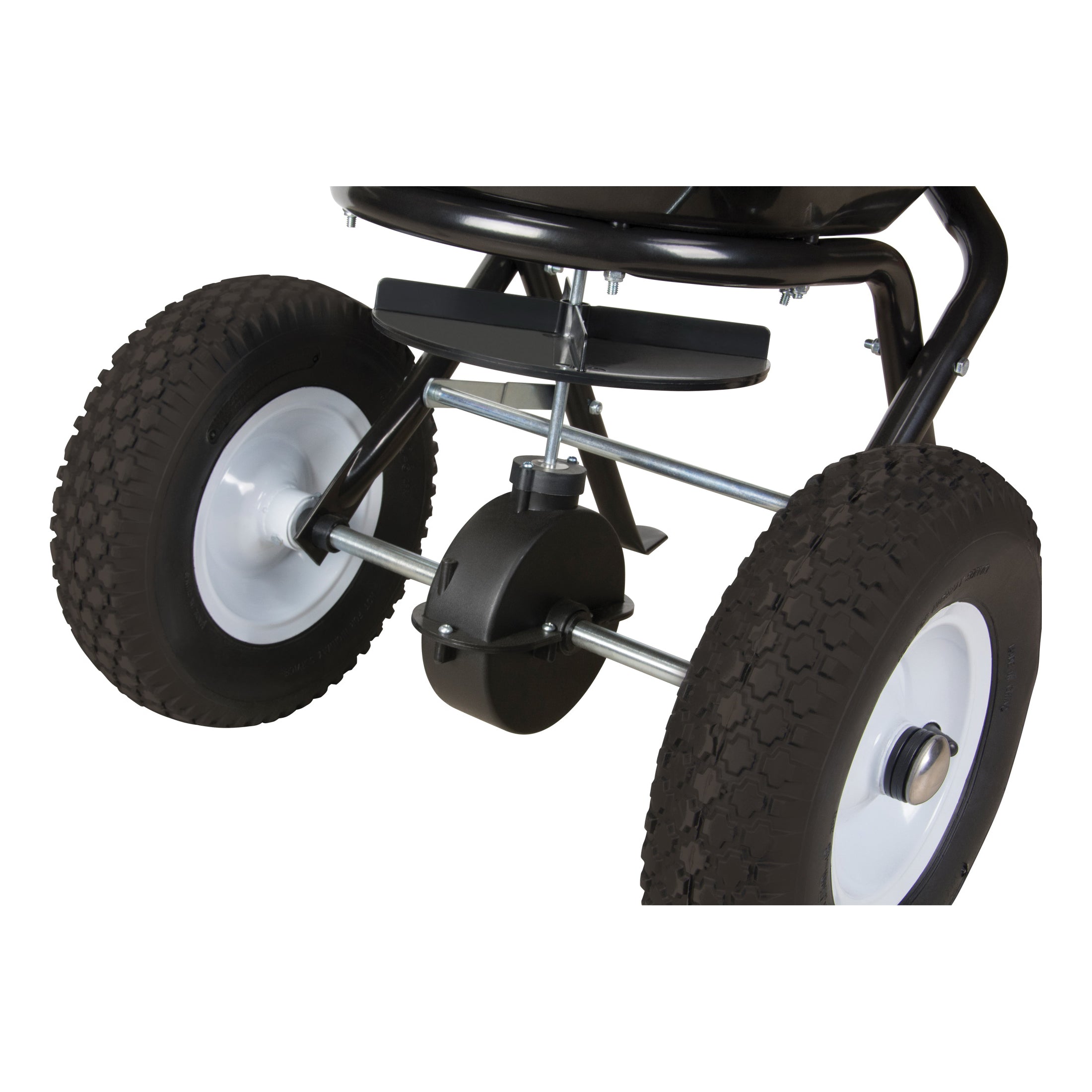 aurora tools® NJ142 Broadcast Spreader, 100 lb Capacity, Pneumatic Wheel