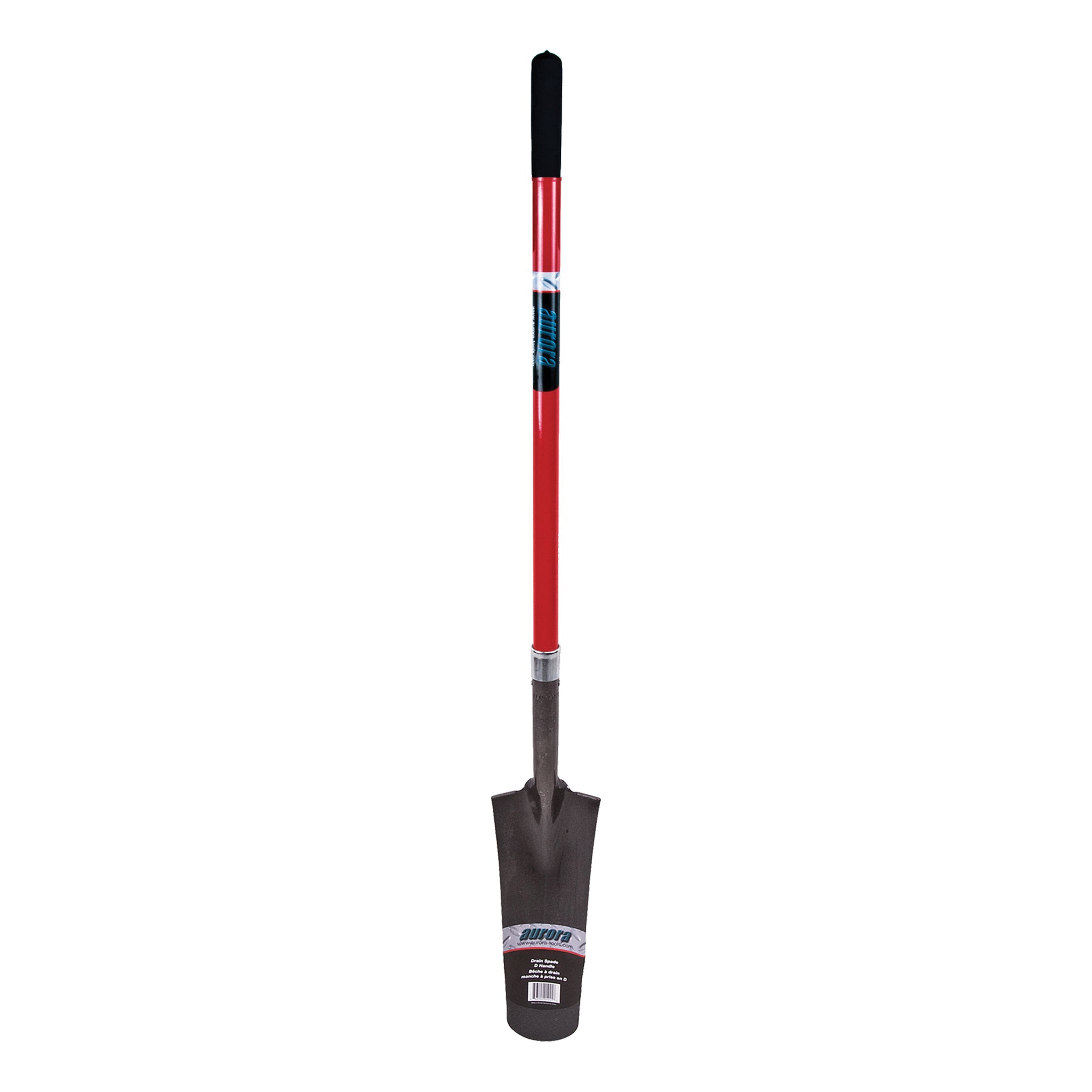aurora tools® NN241 Heavy Duty Drain Spade, 45 in L Handle, 16 in L x 6 in W Blade, Carbon Steel Blade, Fiberglass Handle