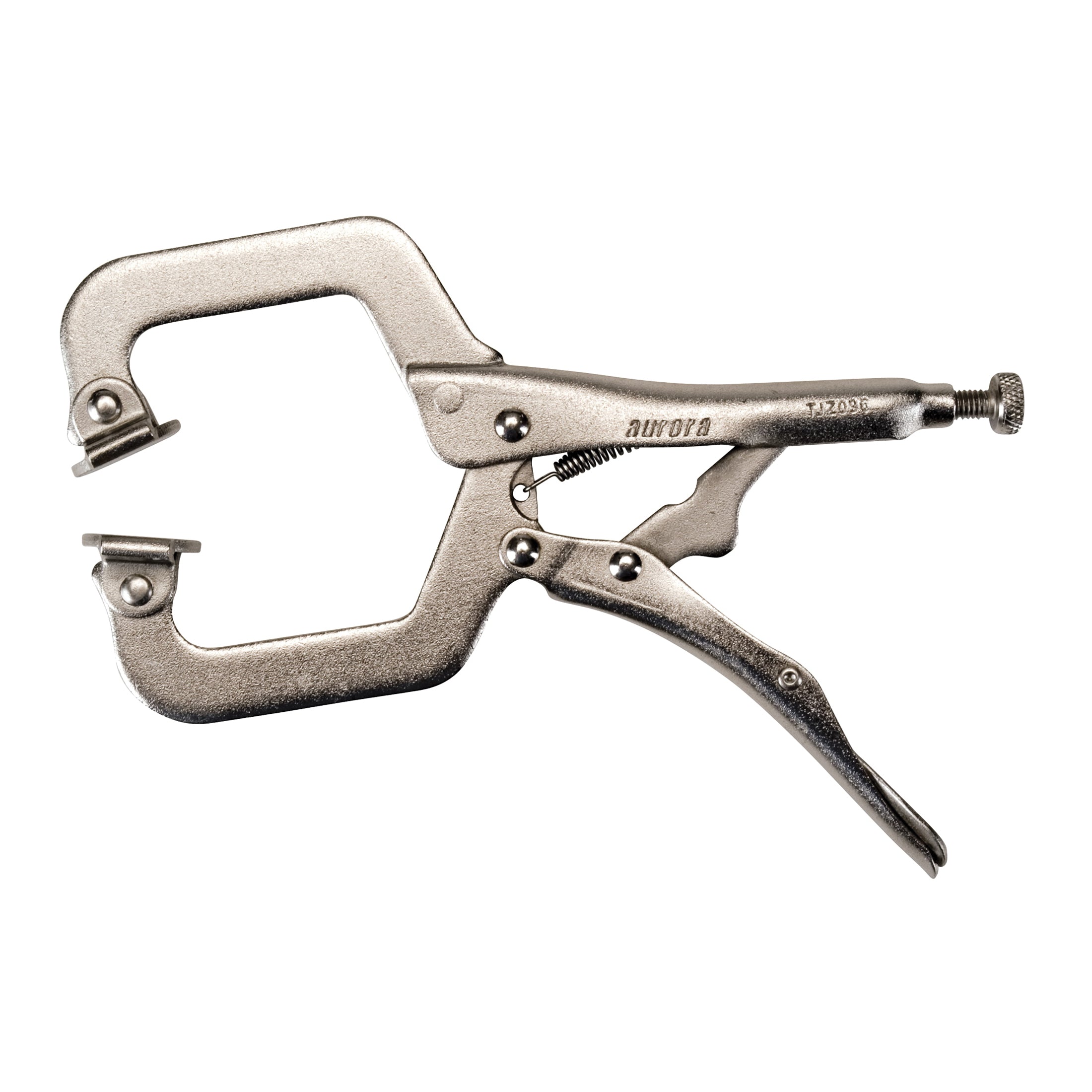 aurora tools® TJZ096 Locking Plier With Swivel Pad, Toggle Mechanism Locking, Vanadium Steel C-Clamp Jaw, 6 in OAL, ANSI Specified