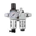 aurora tools® TYY178 FRL100 Modular Filter/Regulator/Lubricator With Wall Mounting Bracket and Gauge, 1/4 in NPT Port, 18 scfm at 105 psi Flow Rate, Polycarbonate/Steel Bowl, 7 to 145 psi Pressure