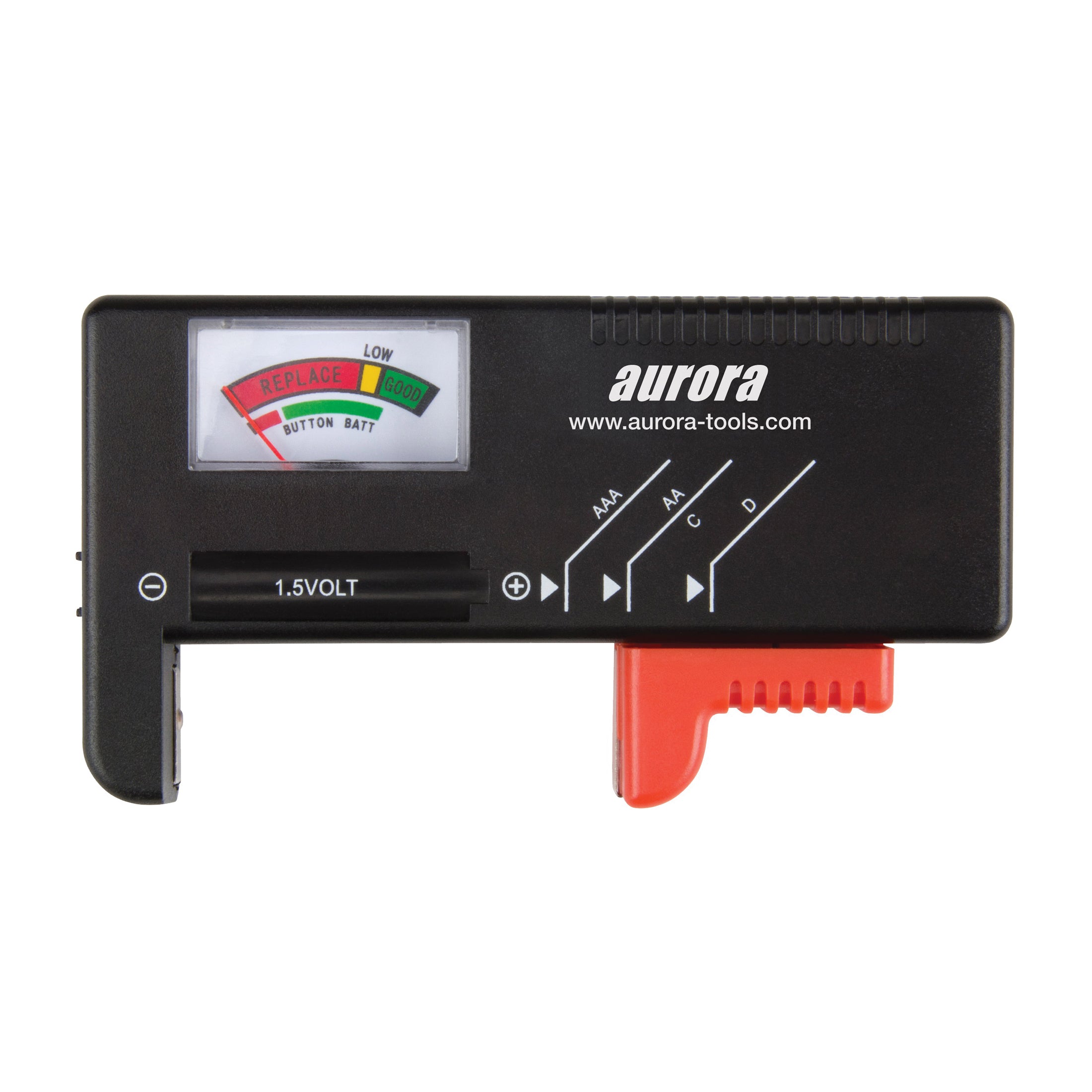 aurora tools® XF613 Battery Tester, 9V/AA/AAA/C/D Battery